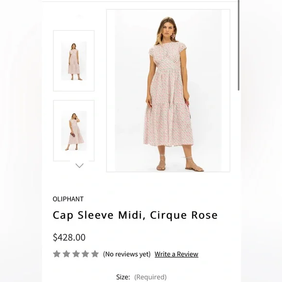Oliphant Cap Sleeve Midi, Cirque Rose, Large - Picture 2 of 5